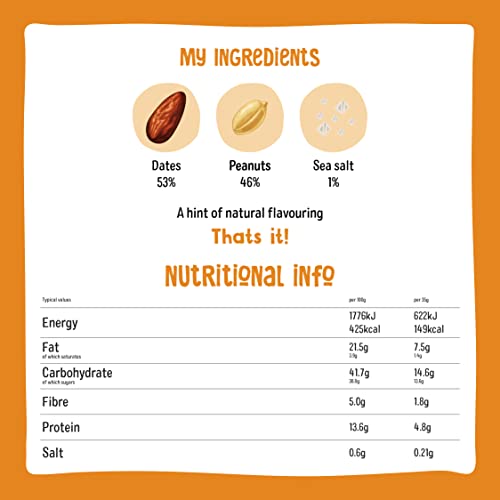 Nakd Peanut Delight Natural Fruit & Nut Bars - Vegan, Gluten Free, No Added Sugar - 35g x 18 Bars