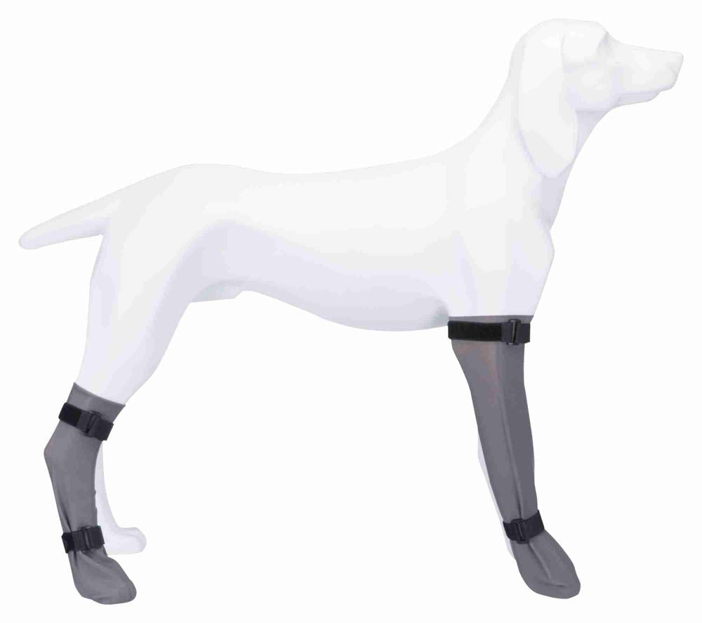 TRIXIE Silicone Protective Dog Sock - Large Size | Grey | Wound & Bandage Protection | 40cm Length 2