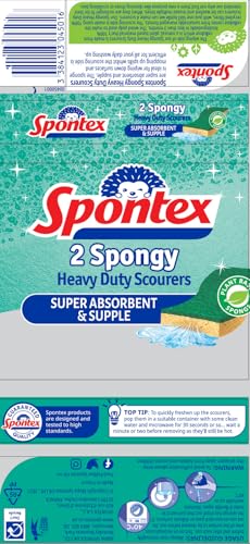 Spontex Heavy Duty Super Absorbent Scourers - Pack of 2