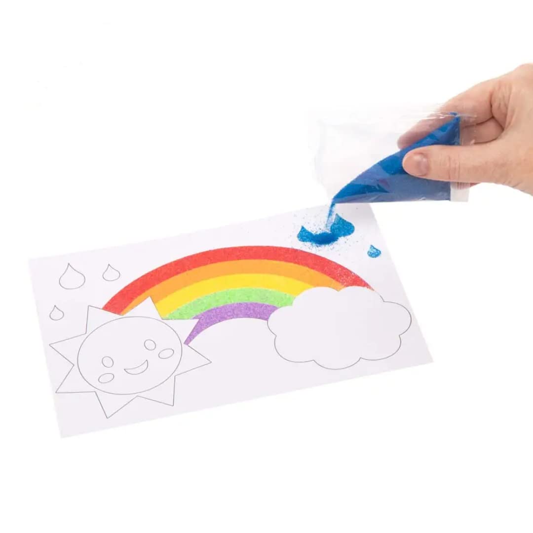 Baker Ross AX960 Rainbow Coloured Craft Sand - 7-Pack for Sand Art & Craft Projects 2