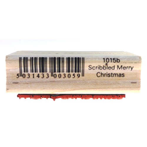 Personal Impressions Scribbled Merry Christmas Inca Stamp - Black, Medium Size 3