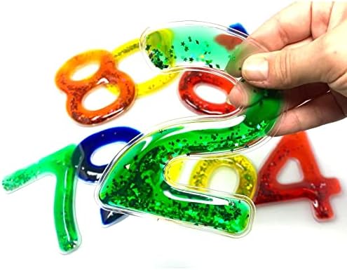 Playlearn Squidgy Sparkly Numbers 10 Pack Sensory Gel Shapes (0-9) 2