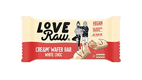 LoveRaw Cream Wafer Bars - Vegan Chocolate Bar, Dairy-Free, Palm Oil Free, No Refined Sugar, 45g