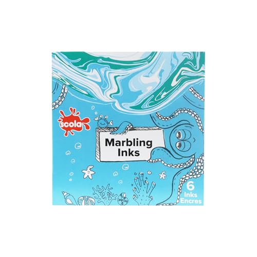 scola Marbling Ink - Oil Based | 6 Assorted Colours, 25ml Bottles | Model MI25/6/A 2