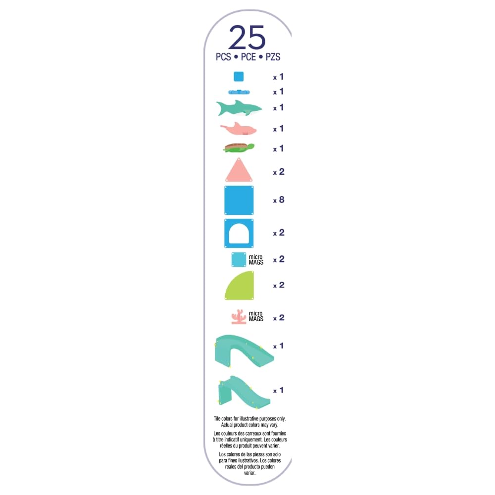 Magna-Tiles Coral Reef 25-Piece Magnetic Construction Set | Ages 3+ | Multicolored 8