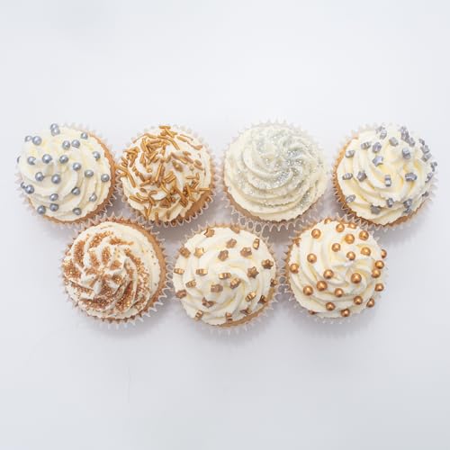 PME Cake Assorted Metallic Sprinkles - Pack of 7 Sachets | Edible Decorations for Baking | 42g