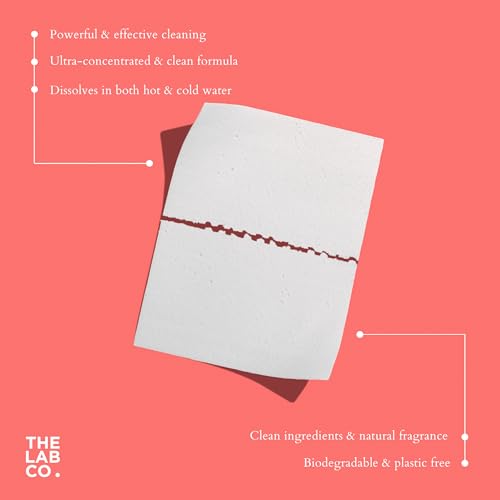 The Lab Co. - Laundry Detergent Strips 64 Loads (Eco Ultra-Concentrated, Non-Bio, Sensitive Skin, Fragrance: Grapefruit Amber Eucalyptus)