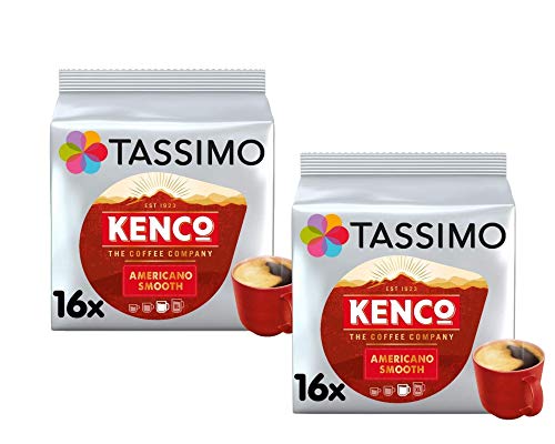 Tassimo Kenco Americano Smooth Coffee Pods (Pack of 2, 32 Coffee Capsules) - Rich & Smooth Coffee for Tassimo Machines