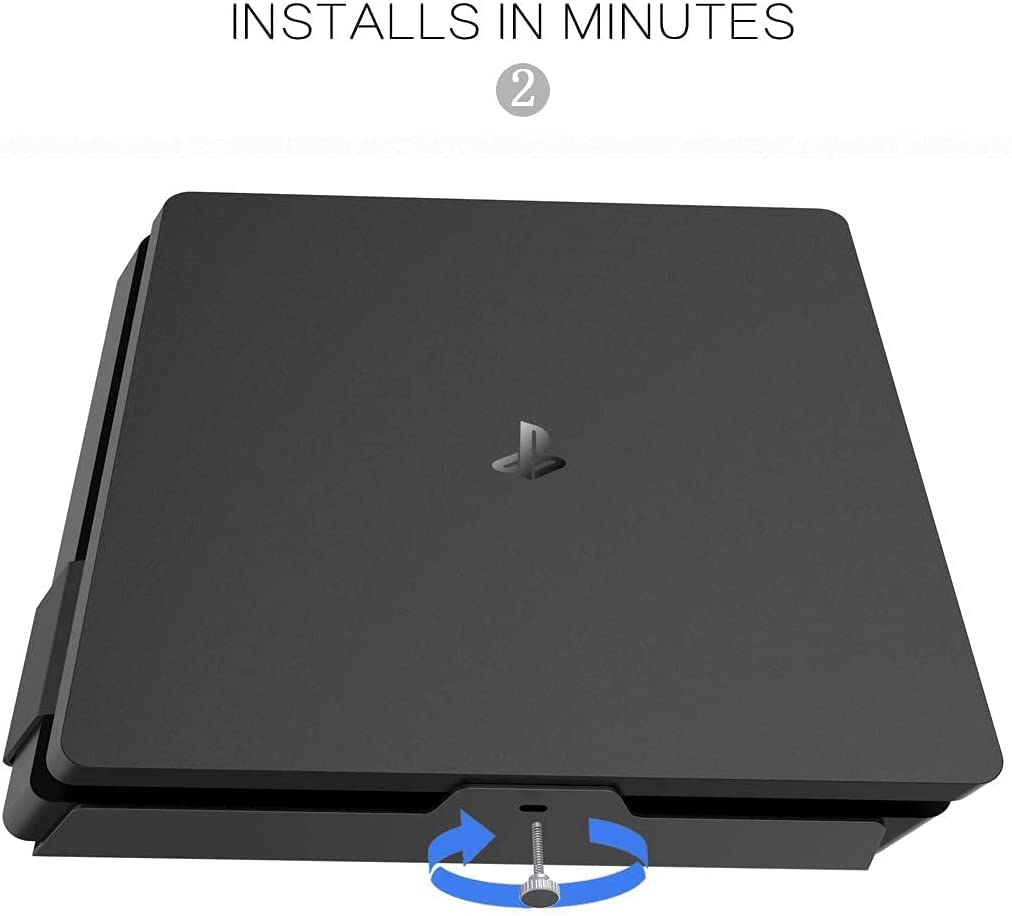 Monzlteck Wall Mount for PS4 Slim - Space-Saving Console Mount for TV Mounting 2