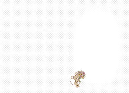 Piccadilly Greetings Thank You Card with Envelope | 7 x 5 Inches | Mouse On Text Design 2