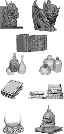 WizKids Deep Cuts Unpainted Miniatures Terrain: Wizards Room [Plastic] 2