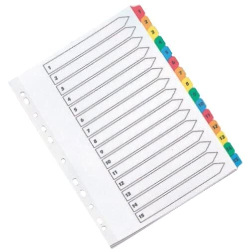 Q-Connect A4 Multi-Punched Index Dividers - 15 Part Numbered Tabs | Mylar Reinforced 2