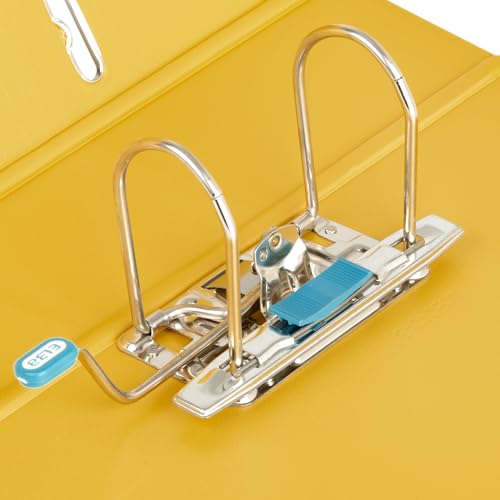 Elba A4 70mm Strongline Plastic On Board Lever Arch File, Yellow - Heavy-Duty Filing Solution for Legal and Office Use