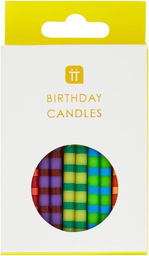 Talking Tables Colourful Rainbow Birthday Cake Candles with Holders | Pack of 24 Mini Candles