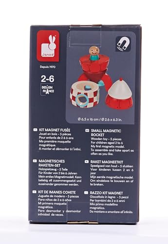 Janod Magnet Rocket Kit - Wooden Building Set for Toddlers 2-6 Years 19