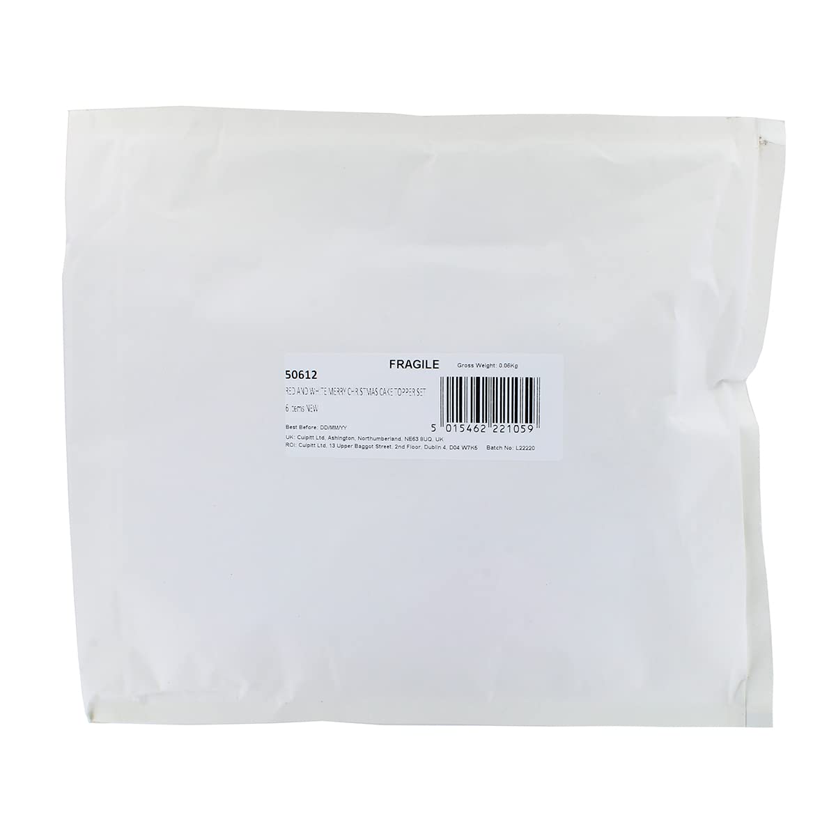 Culpitt Red and White Merry Christmas Cake Decoration Kit - Reusable Cake Topper Set for Holiday Baking 2