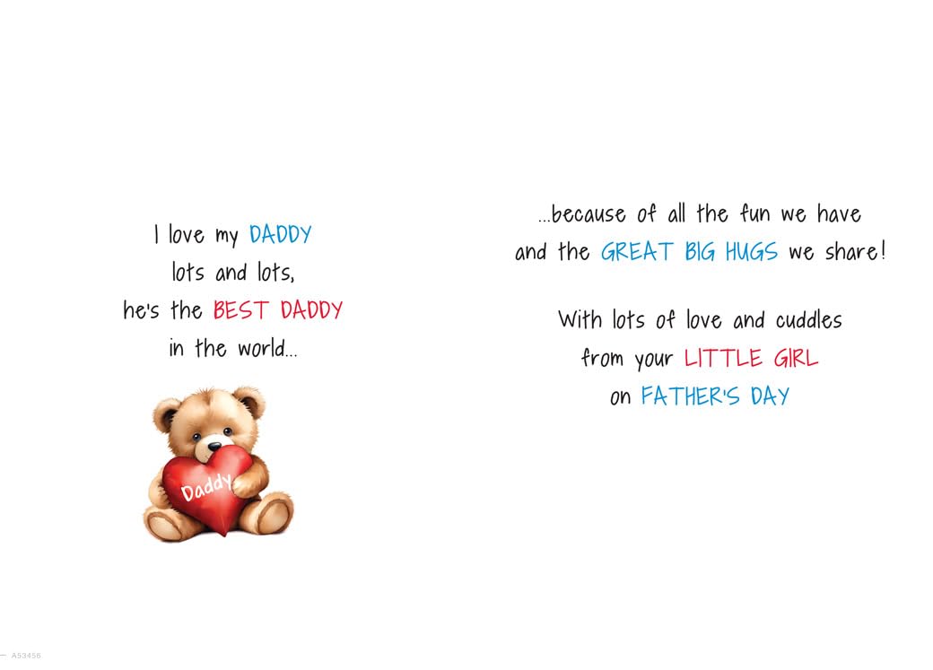 Piccadilly Greetings Father's Day Card - Daddy With Love From Little Girl | 9 x 6 Inches 2