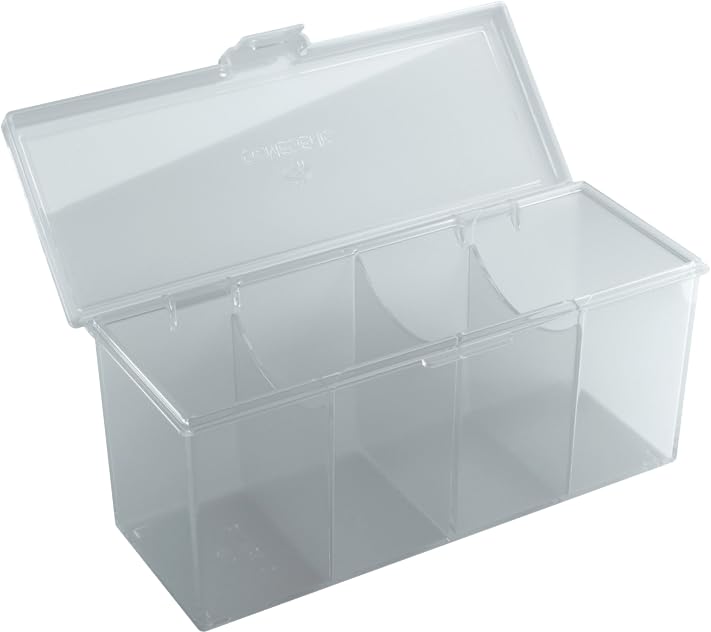 Gamegenic Fourtress 320-Card Deck Holder - Rigid Stackable Box with Lock, Clear