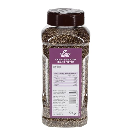 Country Range Coarse Ground Black Pepper - 4 x 500g Catering Pack | BRC Accredited 2