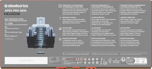 SteelSeries Apex Pro Mini Gen 3 - 60% Gaming Keyboard - OmniPoint 3.0 Hall Effect Switches - English QWERTY 21