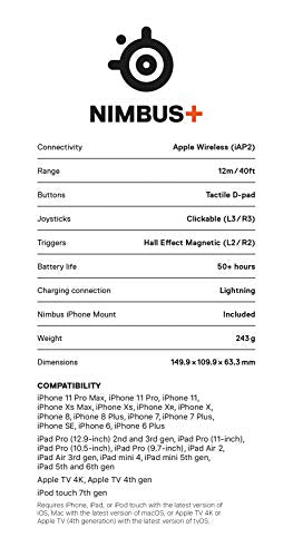 SteelSeries Nimbus+ iOS Wireless Gaming Controller for iPhone, iPad, Apple TV 13