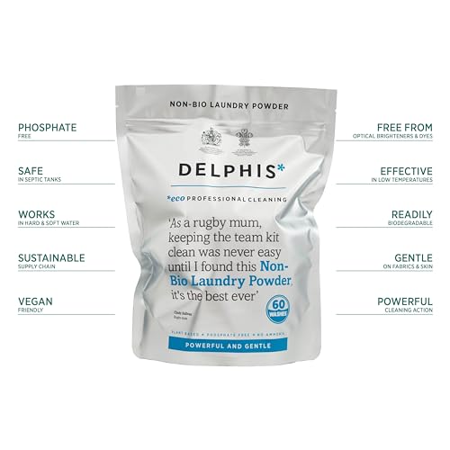DELPHISECO Non-Bio Washing Powder Pouch | 60 Washes | Eco-Friendly Laundry Detergent