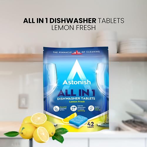 Astonish All In 1 Dishwasher Tablets with Salt & Rinse Aid - 100 Tablets, Lemon Fresh