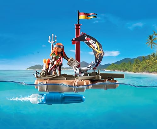 Playmobil Pirate Raft Treasure Recovery Playset - Interactive Ballista Action for Kids 4+ 7