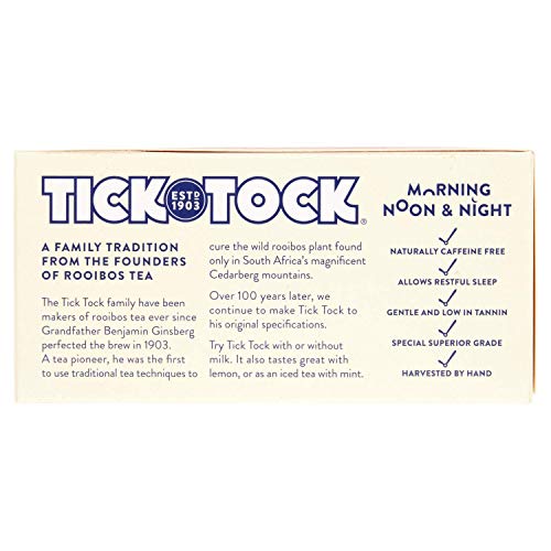 Tick Tock Rooibos Tea, 80 Teabags - Naturally Caffeine-Free Redbush Tea