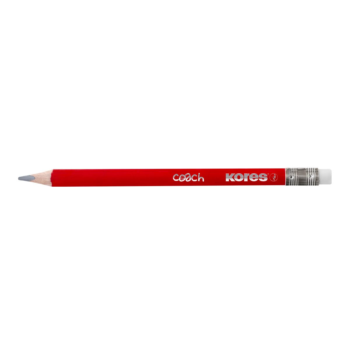 Kores Coach Jumbo HB Graphite Pencil - Soft 4mm Lead, Ergonomic Triangular Shape, with Eraser Tip