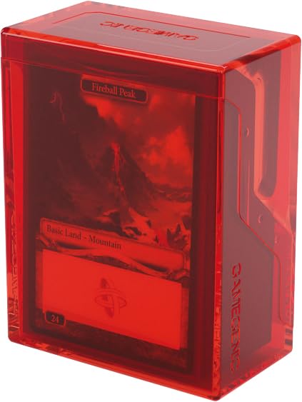 Gamegenic Bastion 50+ XL Card Box - Red | Secure Closure | Fits Double-Sleeved Cards