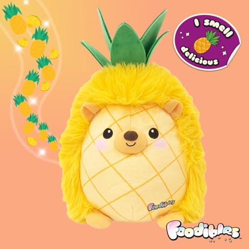 FOODIBLES Pineapple Hedgehog Soft Cuddly Scented Plush Toy | Approx. 20cm High | Recycled Materials 4