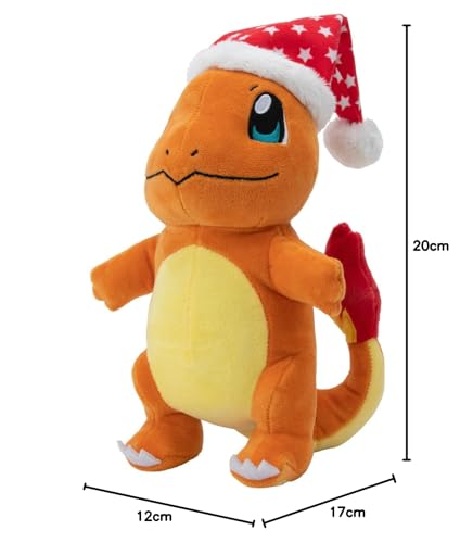 Pokémon 8" Holiday Charmander Plush with Santa Hat - Cute & Collectible Plush Toy for Ages 2+