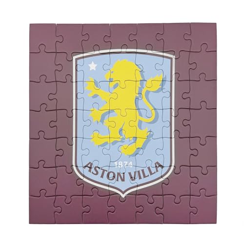 The Gift Scholars Aston Villa 50 Piece Jigsaw Puzzle - Official Licensed AVFC Crest for Kids | Ages 3+