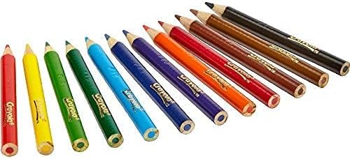 Crayola 4112 - 12 Half Length Colored Pencils, Multi-Color, Pre-Sharpened, Soft Thick Leads, Ideal for Kids Ages 3+