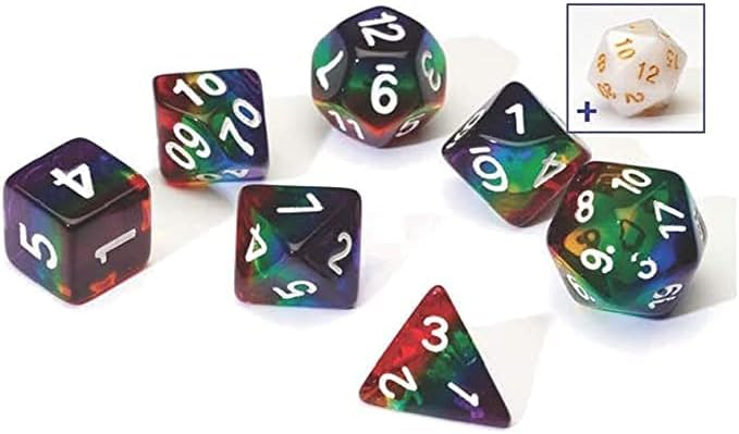 Sirius Dice Rainbow Translucent Poly Set (7 Die) 1