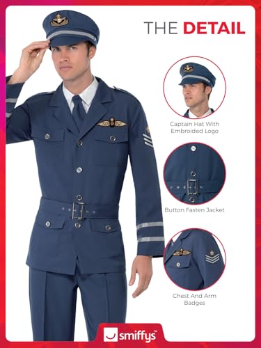 Smiffys WW2 Air Force Captain Costume - Adult Men's Size M (38830)