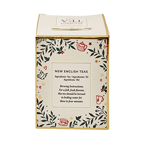 New English Teas White Christmas Tea Gift Box with 10 English Breakfast Teabags 3