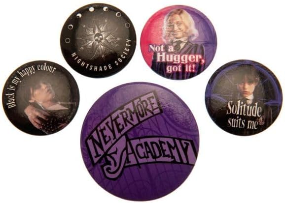 Pyramid International Wednesday Nevermore Academy Pin Badge Set of 5 (BP80814)