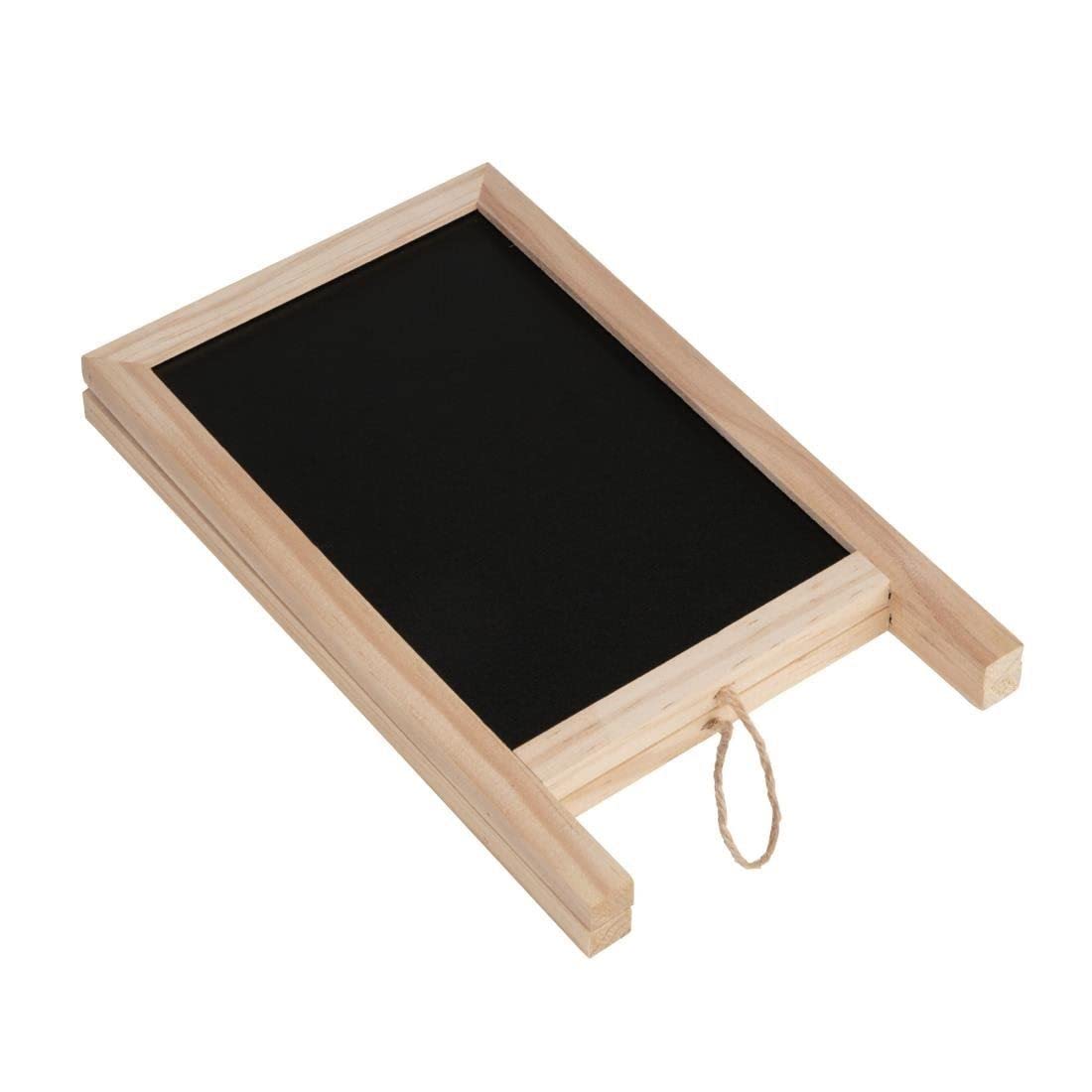 Olympia Mini Folding Menu Board - Self-Standing Wood Display | 250x150mm | Includes Chalk & Marker 6