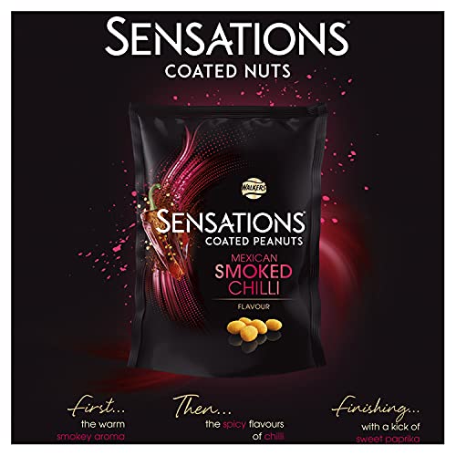 Sensations Smoked Chilli Coated Sharing Peanuts - 150g Snack Pack | Suitable for Vegetarians