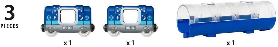 BRIO World Glow in the Dark Metro Train & Tunnel - Wooden Railway Playset for Kids 3+ 2