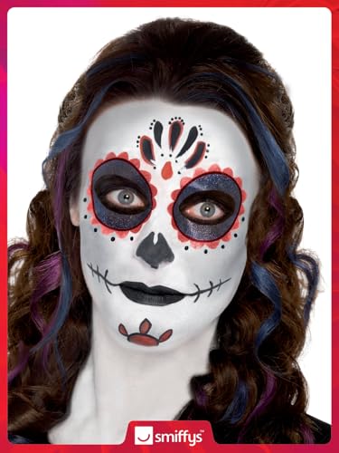 Smiffys Day of the Dead Make-Up FX Kit with Face Paints, Stickers & Applicators (44226)