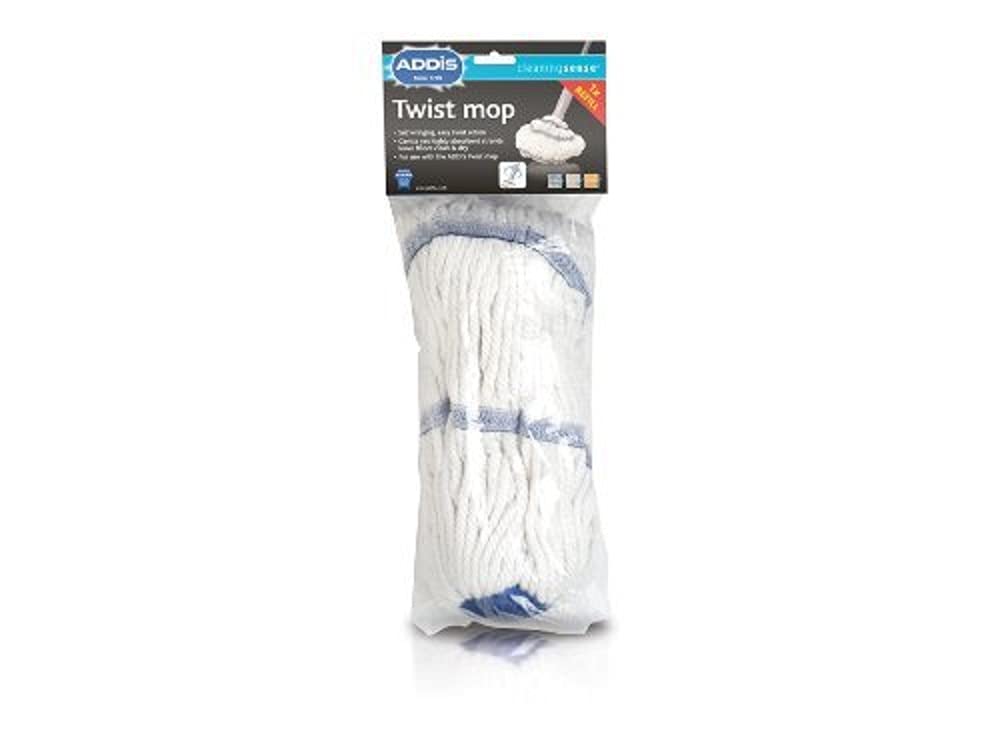 Addis Twist Mop - Self Wringing Mechanism | Thick Absorbent Cotton Strands | Graphite/Metallic/White