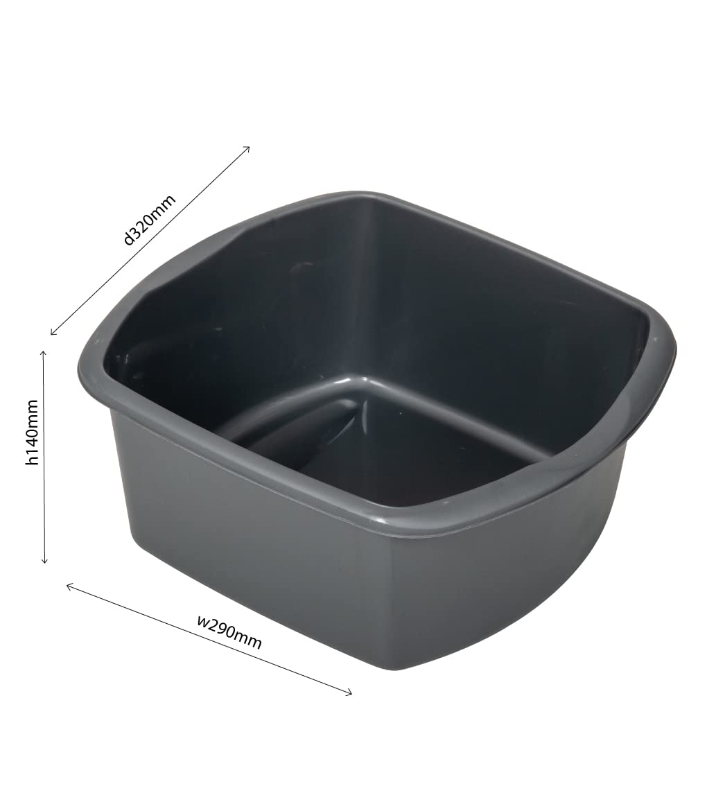 Addis - 8 Litre Small Rectangular Plastic Washing Up Bowl, Black 10