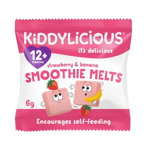 Kiddylicious Strawberry and Banana Smoothie Melts - 16 x 6g Fruit Snacks