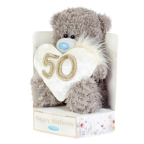 Me To You Bear Tatty Teddy 50th Birthday Plush Bear | 15cm High | Grey 2