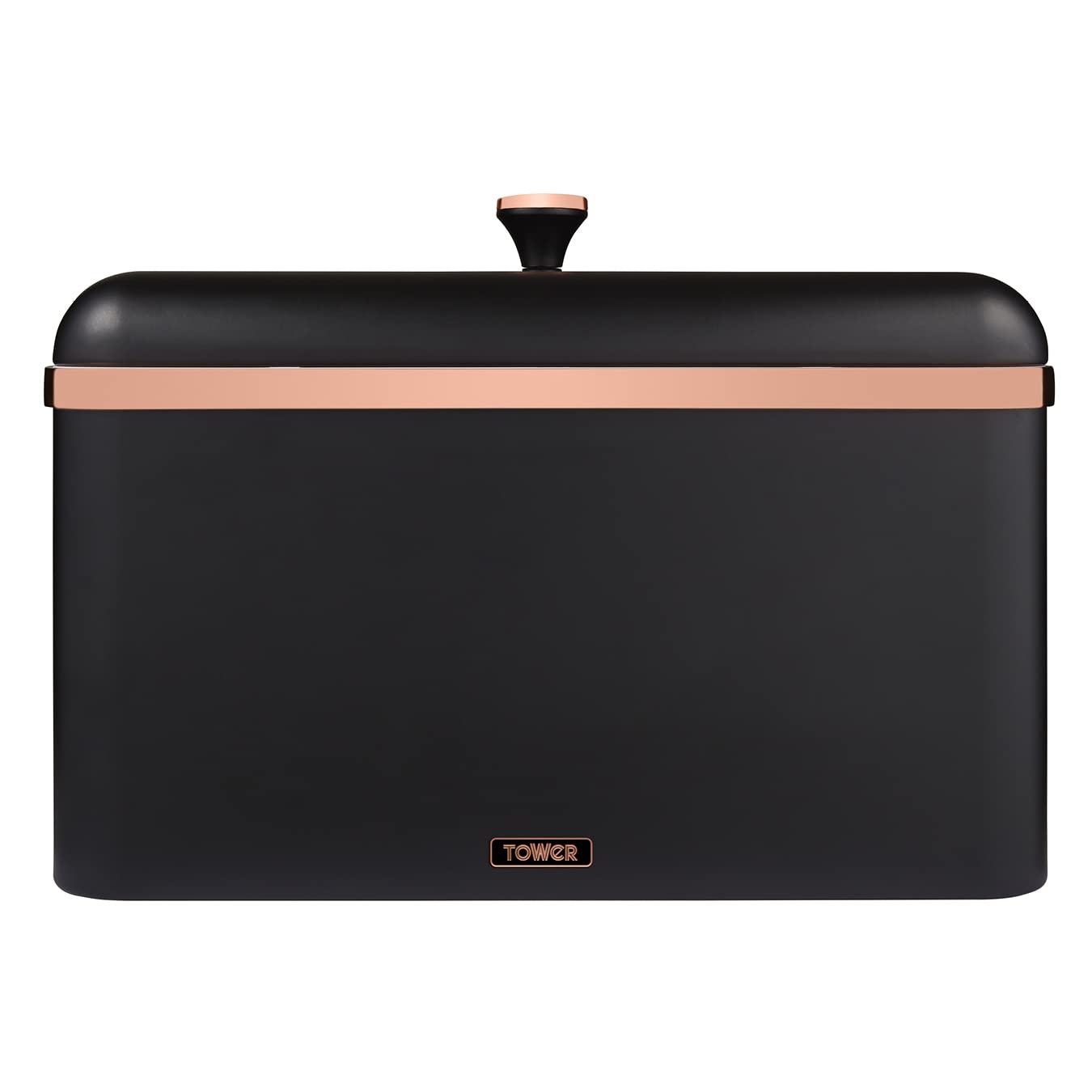 Tower Cavaletto Bread Bin - Large Capacity, Durable Carbon Steel, Removable Lid, Black 1