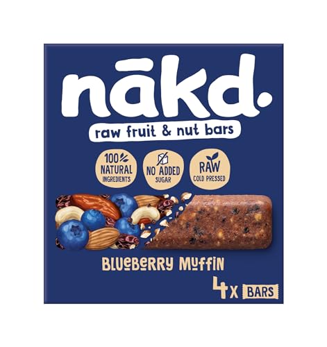 Nakd Blueberry Muffin Raw Fruit & Nut Bar - Vegan, Gluten-Free, No Added Sugar