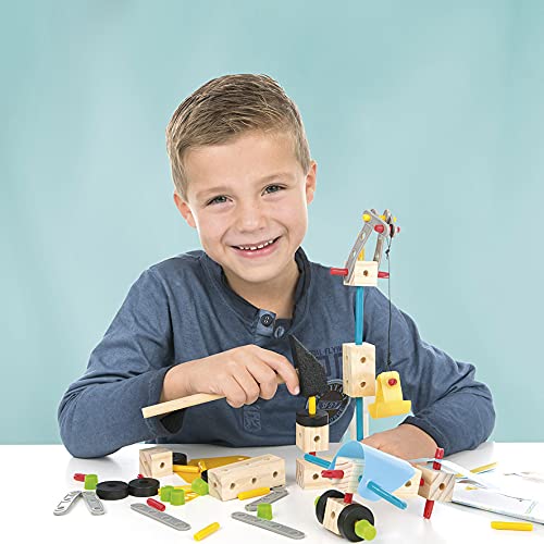 Totum Carpenter King Wood Craft Kit - DIY Building Set for Kids Ages 5+ | Includes Hammer & Nails 5